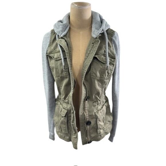 "Abercrombie & Fitch"Women's Rugged Jacket SZ M Hooded Preppy Bella Swan Tomboy - Picture 1 of 11